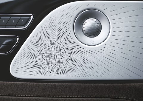Two speakers of the available audio system are shown in a 2024 Lincoln Aviator® SUV | Lexington Park Ford Lincoln in California MD