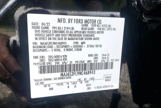 2022 Ford EcoSport S 4 WHEEL DRIVE