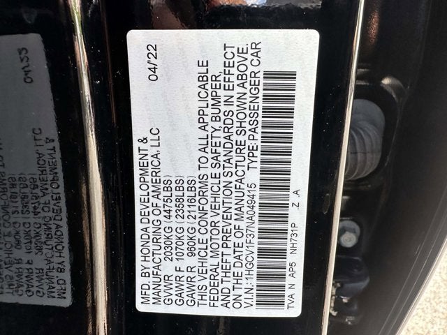 2022 Honda Accord Sedan Sport