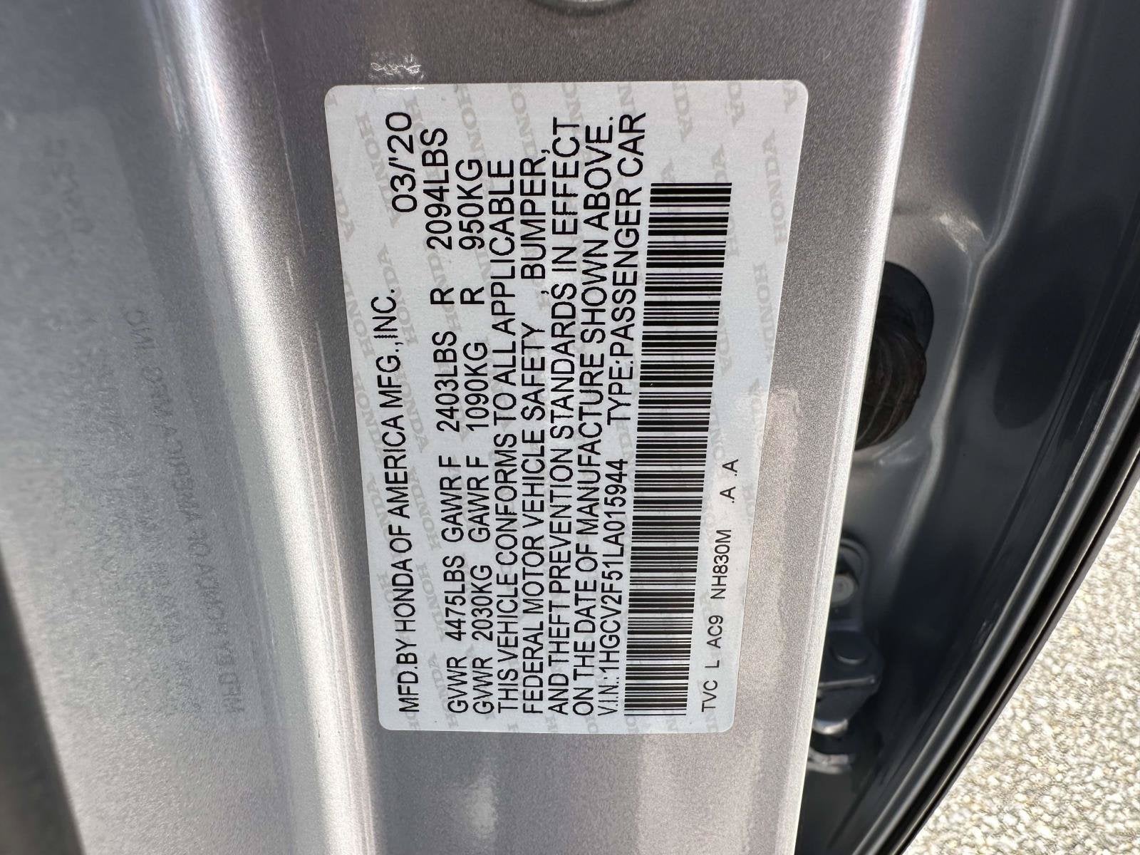 2020 Honda Accord Sedan EX-L