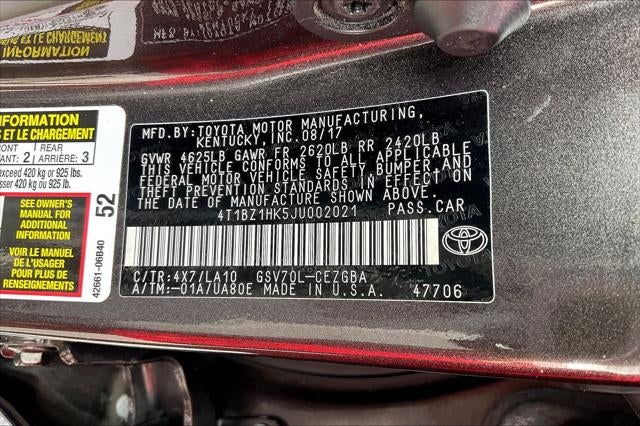 2018 Toyota Camry XLE V6