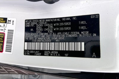 2022 Toyota Highlander Platinum
