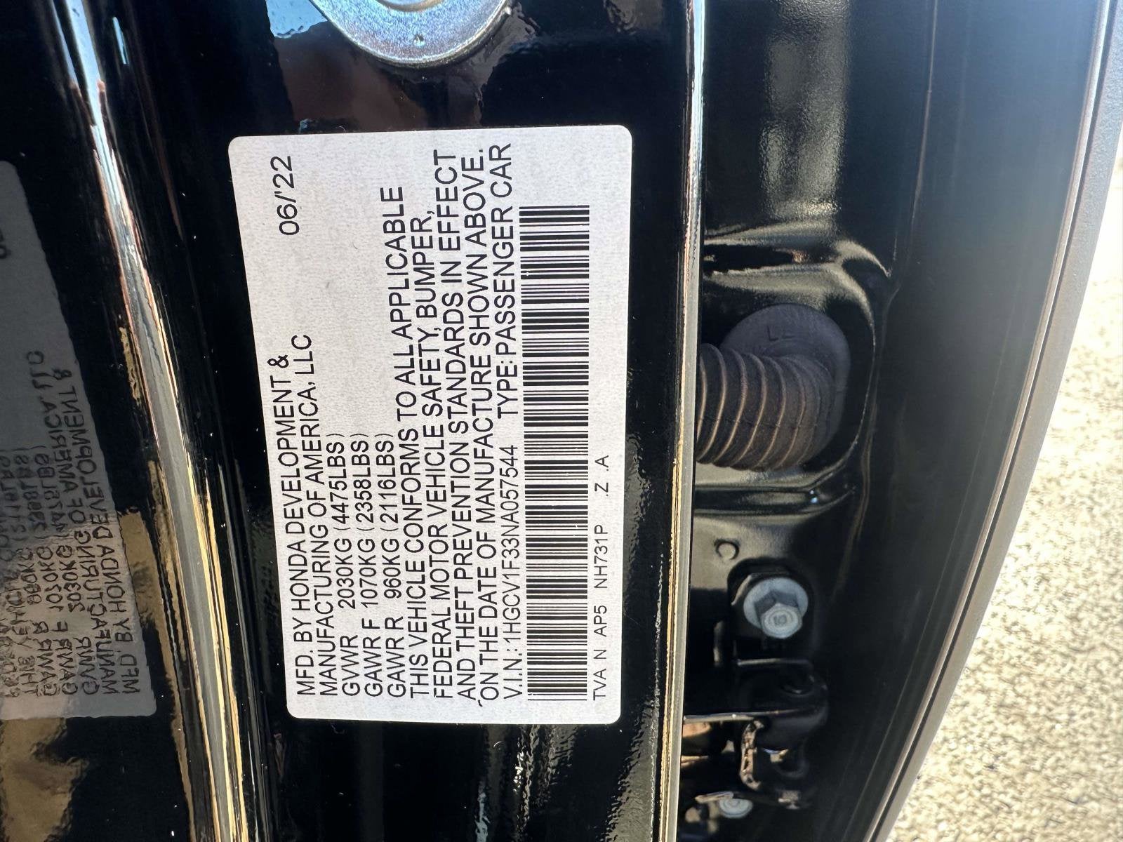 2022 Honda Accord Sedan Sport