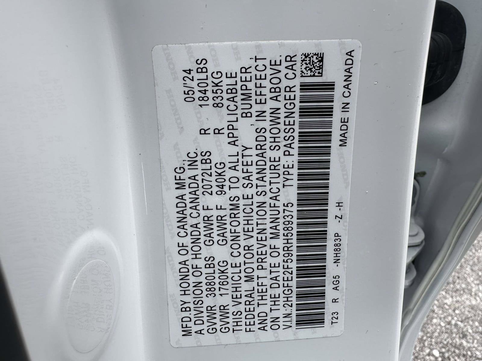 2024 Honda Civic Sedan Sport