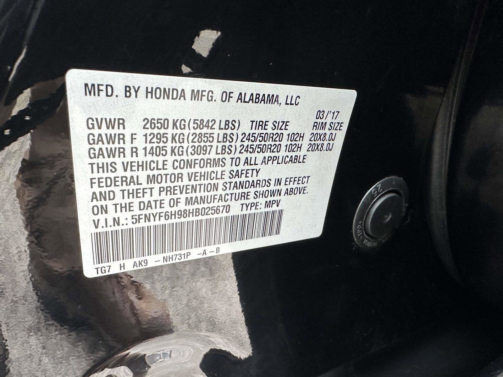 2017 Honda Pilot Touring