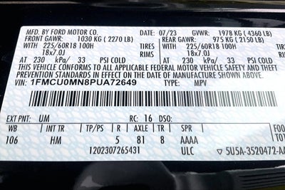 2023 Ford Escape ST-Line TECH PKG