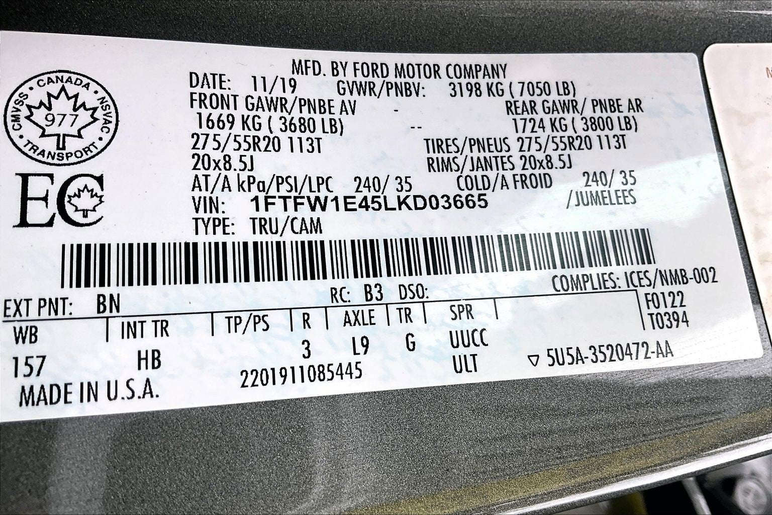 2020 Ford F-150 LARIAT