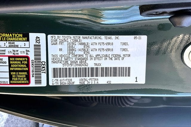 2021 Toyota Tundra 4WD 4X4