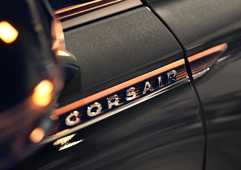 The stylish chrome badge reading “CORSAIR” is shown on the exterior of the vehicle. | Lexington Park Ford Lincoln in California MD