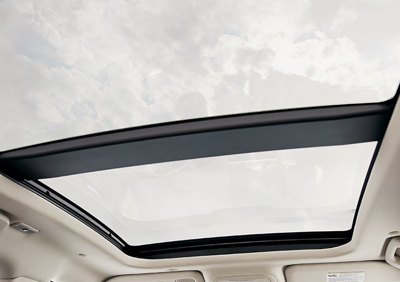 The available panoramic Vista Roof® is shown from inside a 2024 Lincoln Corsair® SUV. | Lexington Park Ford Lincoln in California MD