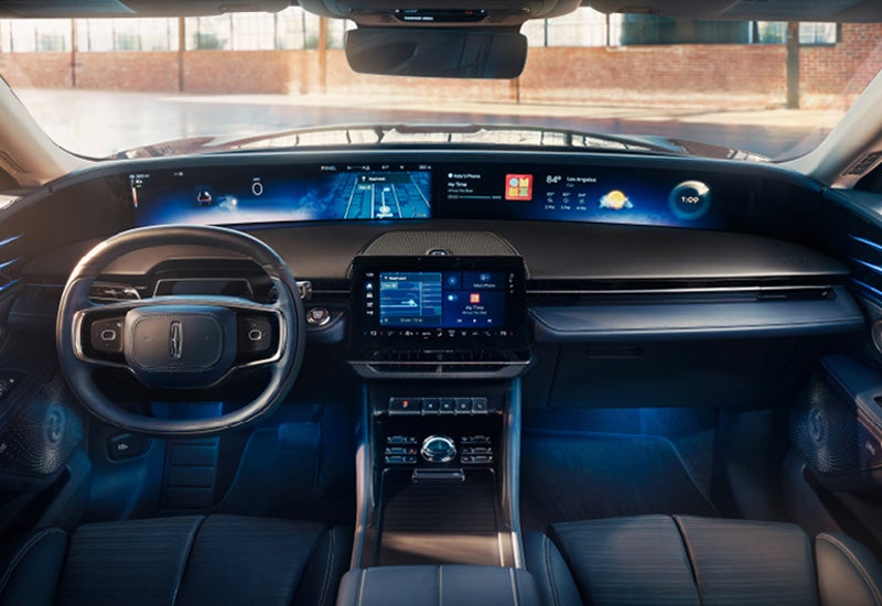 A large panoramic display is shown on the dashboard of a 2024 Lincoln Nautilus® SUV | Lexington Park Ford Lincoln in California MD
