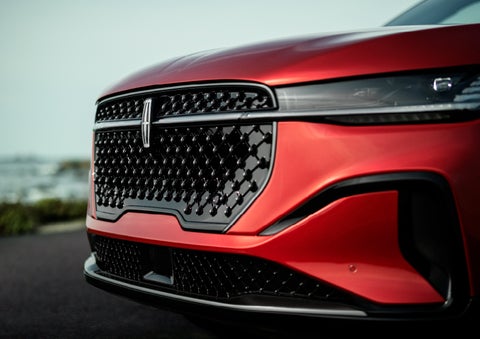 The sleek grille of a 2025 Lincoln Nautilus® SUV with the available Jet Appearance Package makes a bold statement. | Lexington Park Ford Lincoln in California MD
