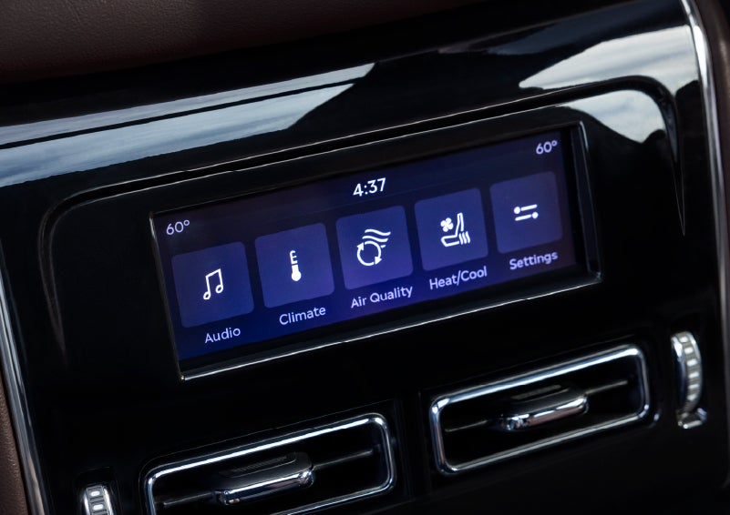 Driver controls like music, temperature, air quality, settings, and heat/cool seats are shown. | Lexington Park Ford Lincoln in California MD