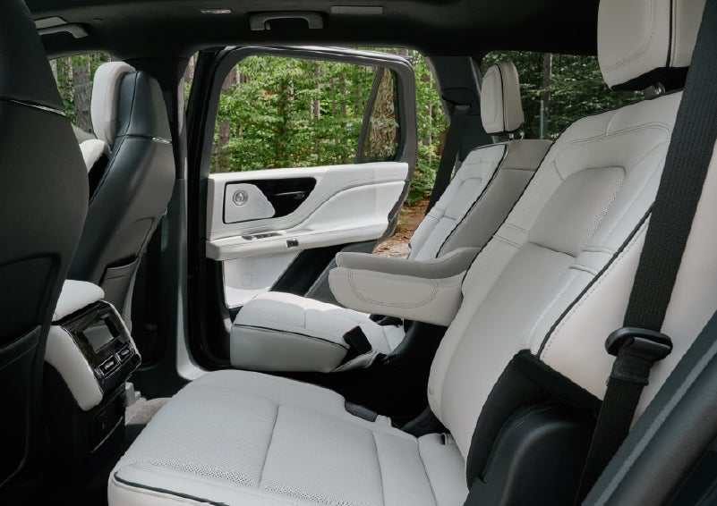 A side view of the second row with captain’s chairs in a 2027 Lincoln Aviator® Black Label™ SUV. | Lexington Park Lincoln in California MD