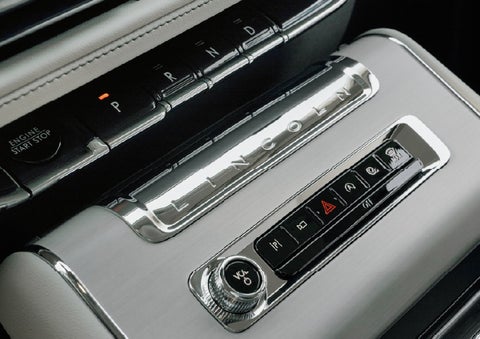 The piano key gear selector of a 2027 Lincoln Aviator® Back Label™ SUV. | Lexington Park Lincoln in California MD